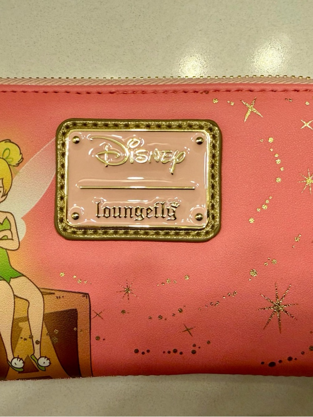Loungefly Peter Pan Tinkerbell you Can Fly 70th anniversary zip wallet NWT pink